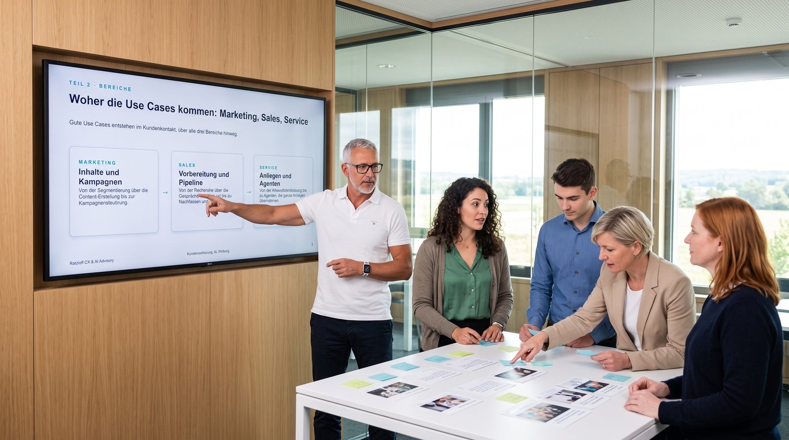 Use-Case-Workshop am Stehtisch: Carsten Ratzlaff zeigt, woher AI Use Cases in Marketing, Sales und Service kommen